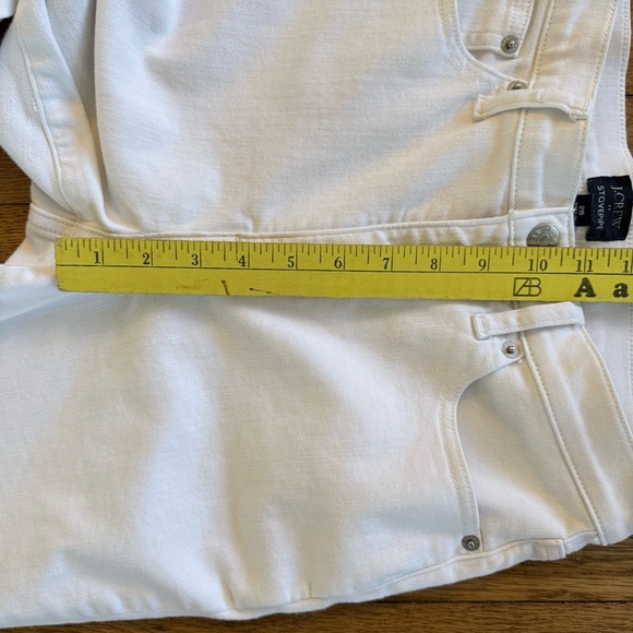 J. Crew Stovepipe Straight Raw Hem White Jeans Denim Signature Stretch 28 - Picture 11 of 15